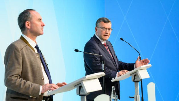 Pressekonferenz mit den Staatsministern Hubert Aiwanger u. Florian Herrmann