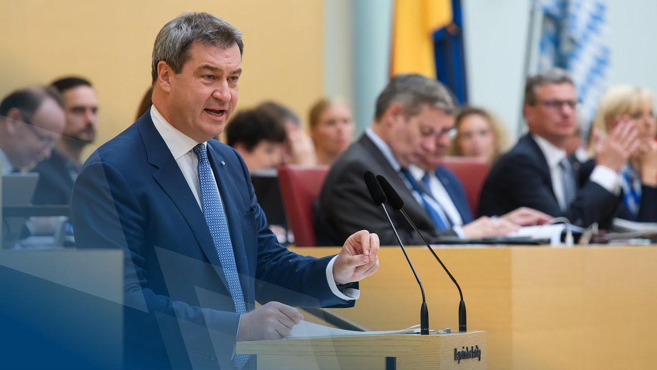 Ministerpräsident Dr. Markus Söder hat am 27. September 2018 im Bayerischen Landtag seine Regierungserklärung gehalten. Ministerpräsident Dr. Markus Söder hat am 27. September 2018 im Bayerischen Landtag seine Regierungserklärung gehalten.