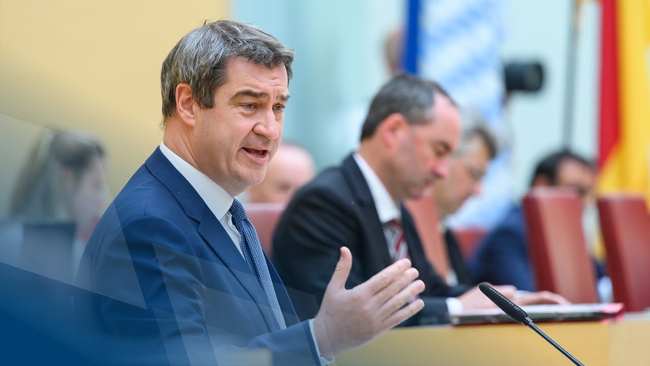 Ministerpräsident Dr. Markus Söder hat am 20. April 2020 vor dem Bayerischen Landtag eine Regierungserklärung zur Corona-Pandemie gehalten