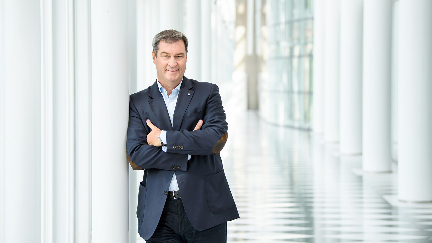 Ministerpräsident Dr. Markus Söder, MdL, in der Orangerie in der Bayerischen Staatskanzlei.