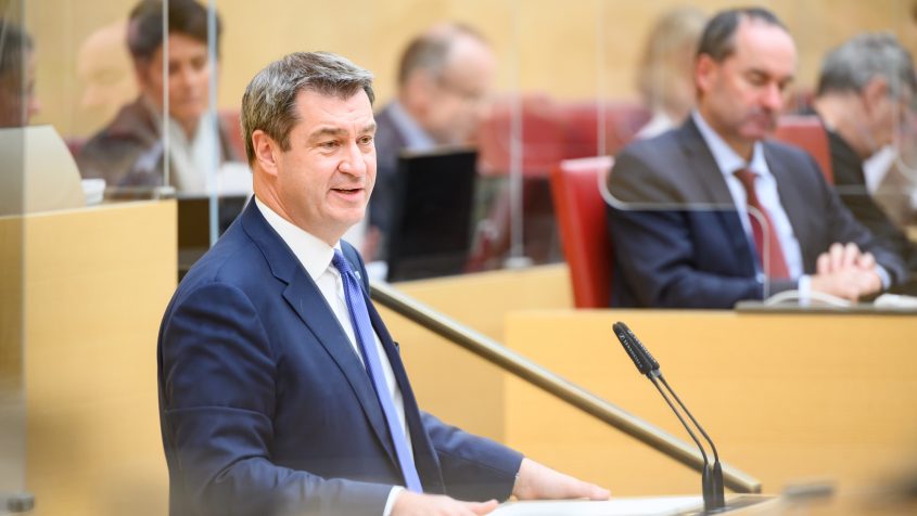 Aktuelles zur Corona-Pandemie: MinisterprÃ¤sident Dr. Markus SÃ¶der, MdL, hÃ¤lt vor dem Bayerischen Landtag eine RegierungserklÃ¤rung.