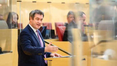 Vorsicht, Restriktion, Motivation: Ministerpräsident Dr. Markus Söder, MdL, hält seine elfte Regierungserklärung zur aktuellen Lage der Corona-Pandemie in Bayern.