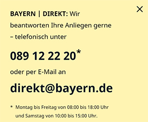 Kontaktdaten von BAYERN | DIREKT
