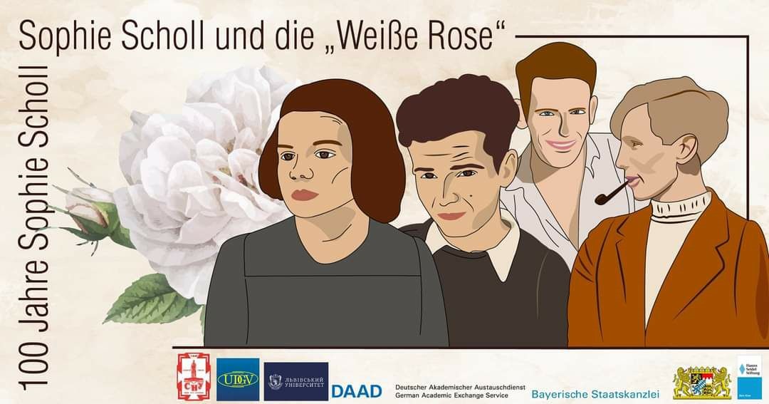 Konferenz "Sophie Scholl. Die Weiße Rose. Gewaltfreier Widerstand". Bild: Ukrainischer Deutschlehrer - und Germanistenverband (UDGV)