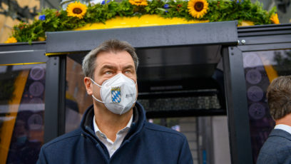 Ministerpräsident Dr. Markus Söder, MdL, besucht die feierliche Eröffnung der Nebelhornbahn in Oberstdorf.