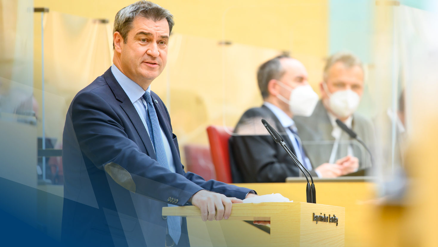 Ministerpräsident Dr. Markus Söder, MdL, hält vor dem Bayerischen Landtag seine 13. Regierungserklärung zur aktuellen Lage zur Corona-Pandemie in Bayern.