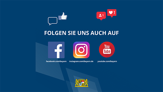 Folgen Sie bayern.de auch auf Facebook, Instagram und Youtube