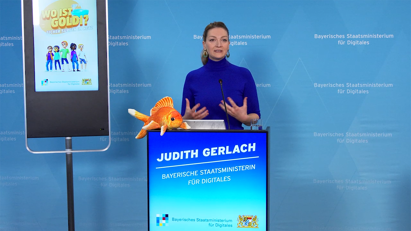 Pressekonferenz zum Launch der Medienkompetenz-App "Wo ist Goldi? - Sicher Surfen im Netz".