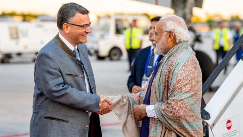 Staatsminister Dr. Herrmann und der indische Premierminister Modi.