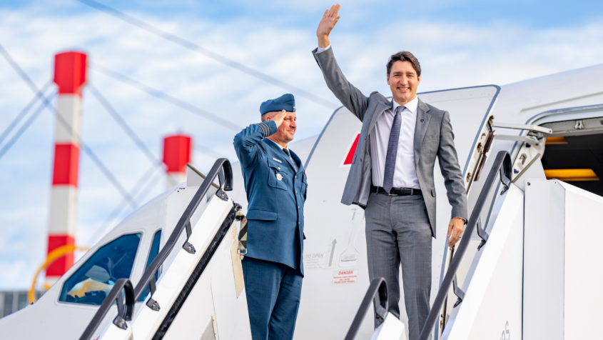 Ankunft des Premierministers von Kanada, Justin Trudeau, in München.