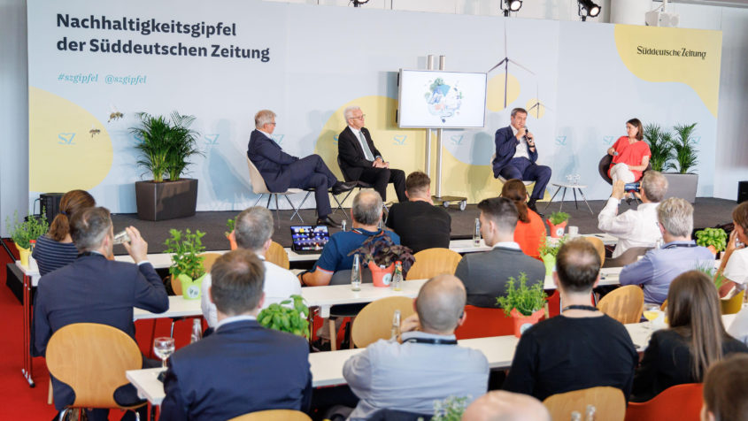 Winfried Kretschmann und Dr. Markus Söder beim SZ-Nachhaltigkeitsgipfel.