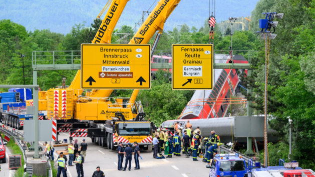 Die Unfallstelle des Zugunglücks von Burgrain.