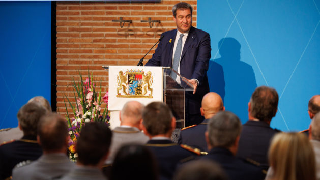 Ministerpräsident Dr. Markus Söder, MdL, hält eine Rede.