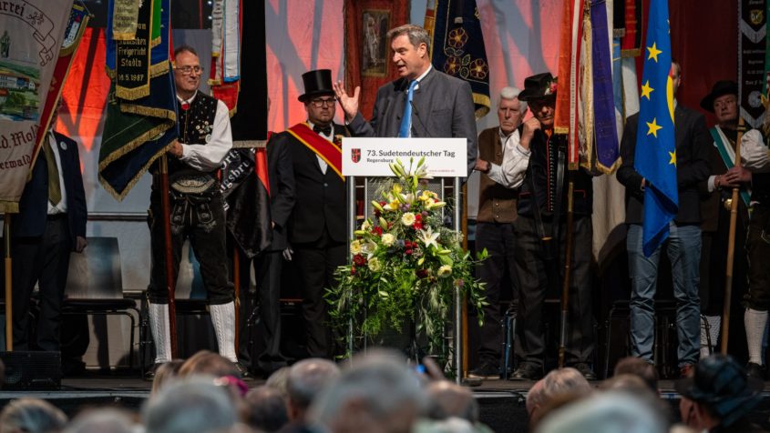 Ministerpräsident Dr. Markus Söder hält eine Rede beim Sudetendeutschen Tag.
