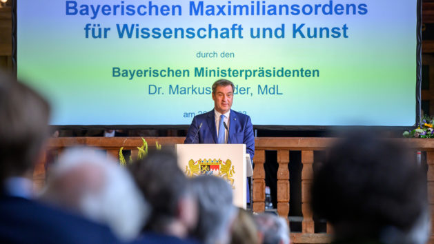 Bei der Verleihung des Bayerischen Maximiliansordens für Wissenschaft und Kunst hält Ministerpräsident Dr. Markus Söder eine Rede.