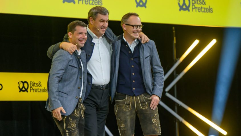 Ministerpräsident Dr. Markus Söder bei der Gründermesse Bits & Pretzels.