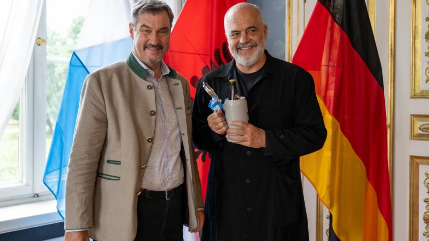 Ministerpräsident Dr. Markus Söder und Albaniens Premierminister Edi Rama.