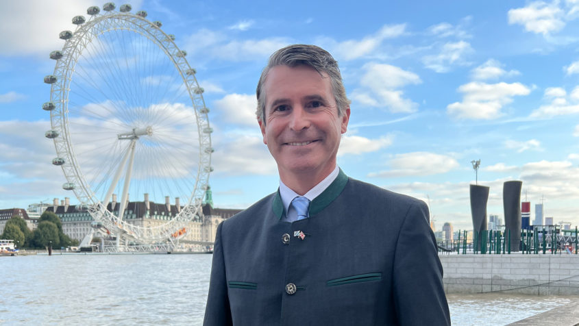 Europaminister Eric Beißwenger in London.
