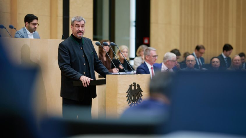 Ministerpr&auml;sident Dr. Markus S&ouml;der h&auml;lt eine Rede in der 1060. Sitzung des Bundesrates in Berlin.