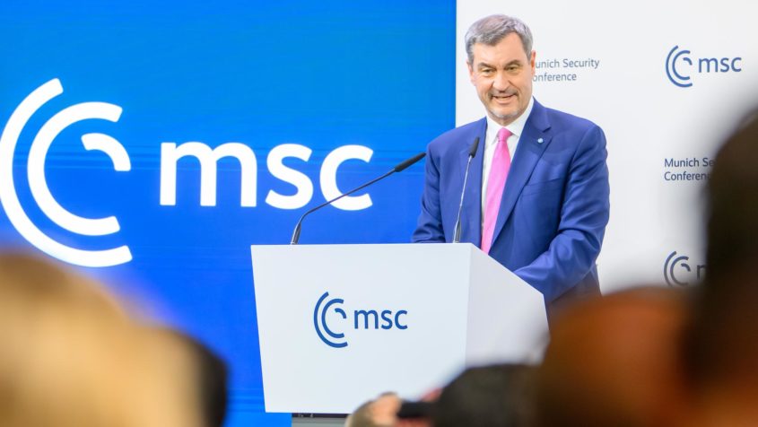 Ministerpräsident Dr. Markus Söder bei der Eröffnung der 62. Münchner Sicherheitskonferenz.