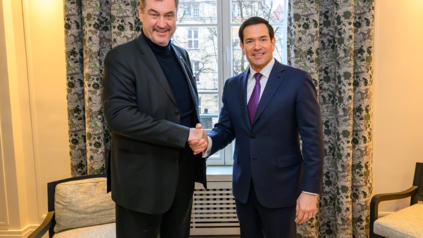 Ministerpr&auml;sident Dr. Markus S&ouml;der (links) und US-Au&szlig;enminister Marco Rubio (rechts).