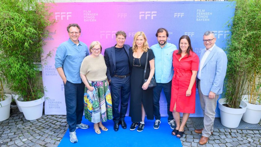 Jubiläumsempfang des FFF Bayern anlässlich seines 30-jährigen Bestehens im Rahmen des Filmfests München unter anderem mit dem Festivaldirektor und Geschäftsführer des FILMFEST MÜNCHEN, Christoph Gröner, der Geschäftsführerin der FilmFernsehFonds Bayern GmbH, Dorothee Erpenstein, Tobias Moretti, Veronica Ferres, der Künstlerischen Leiterin des FILMFEST MÜNCHEN, Julia Weigl, und Film- und Medienminister Dr. Florian Herrmann.